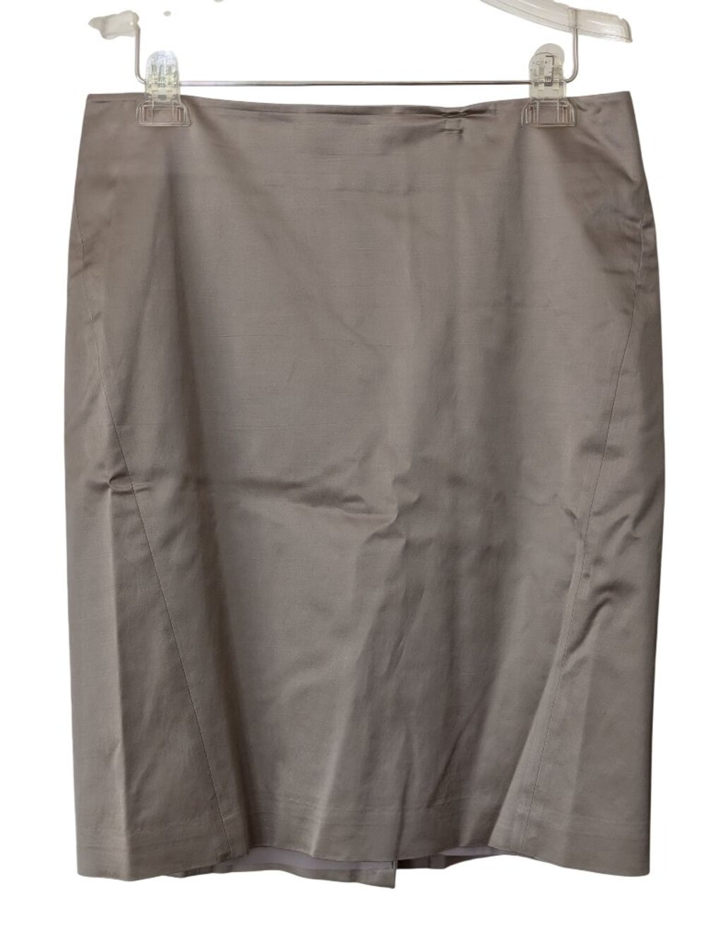Ann Taylor Taupe Beige Sateen Pencil Skirt Size 10